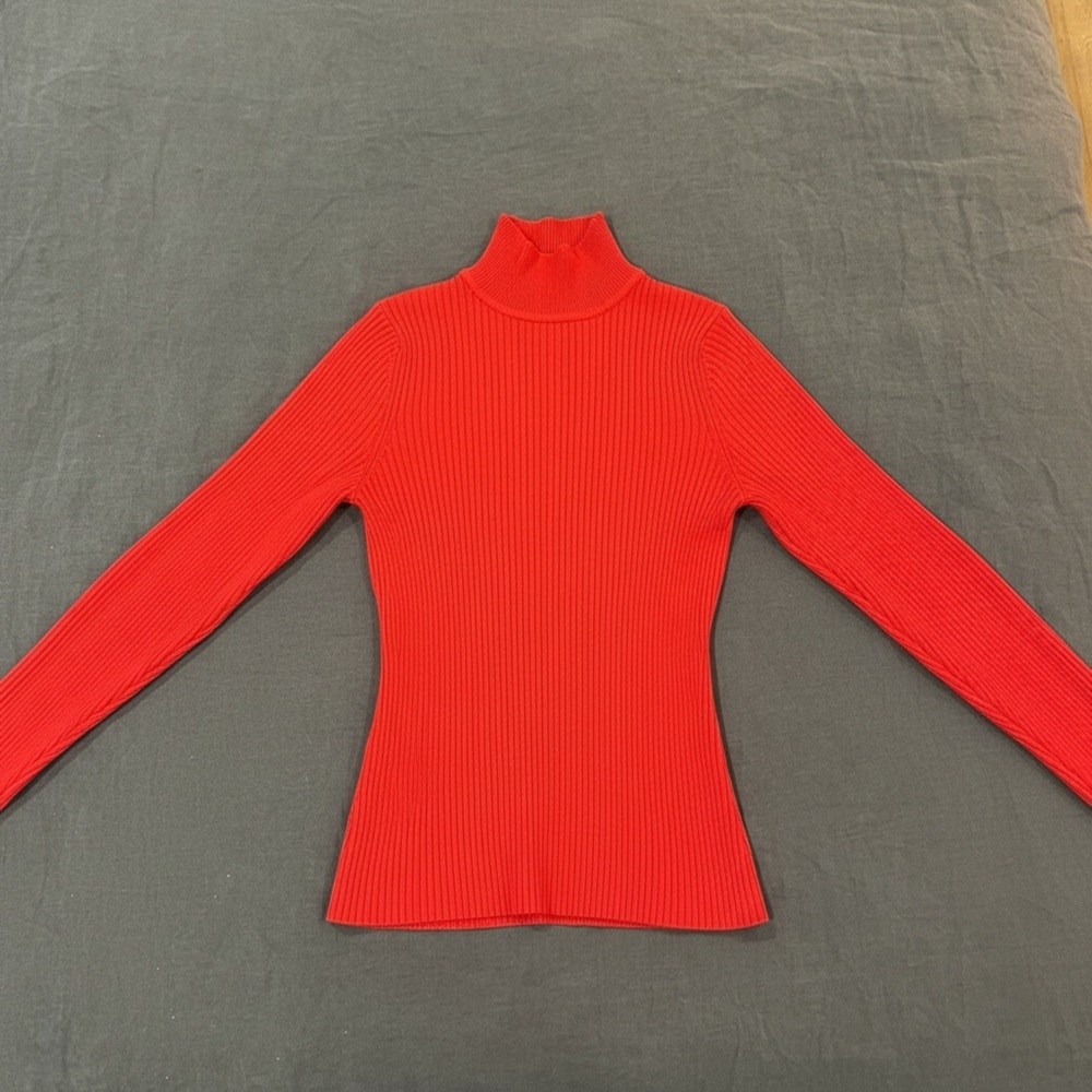 Karen Millen Vibrant Red Ribbed Sweater